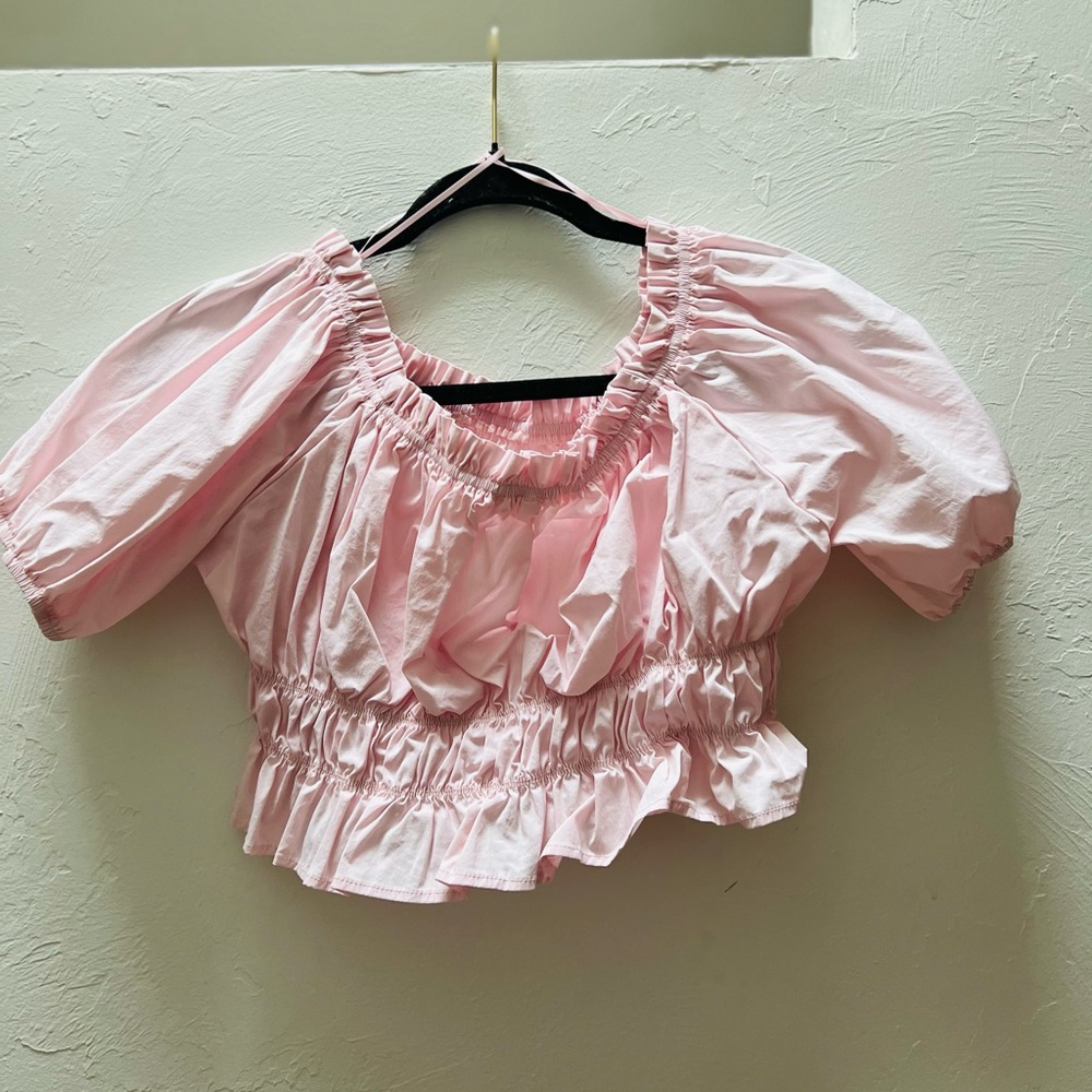 Pink Ruffled Women's Top - Picture 2 of 3